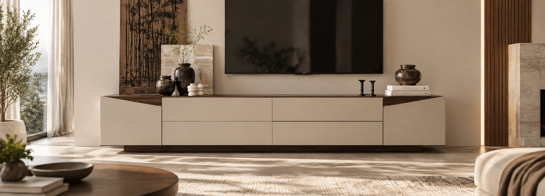 Mobile TV dalle linee essenziali, colore grigio