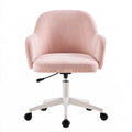 Poltrona ergonomica da ufficio in velluto a coste, colore rosa chiaro
