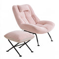 Poltrona d'accento rivestito in tessuto, colore rosa chiaro