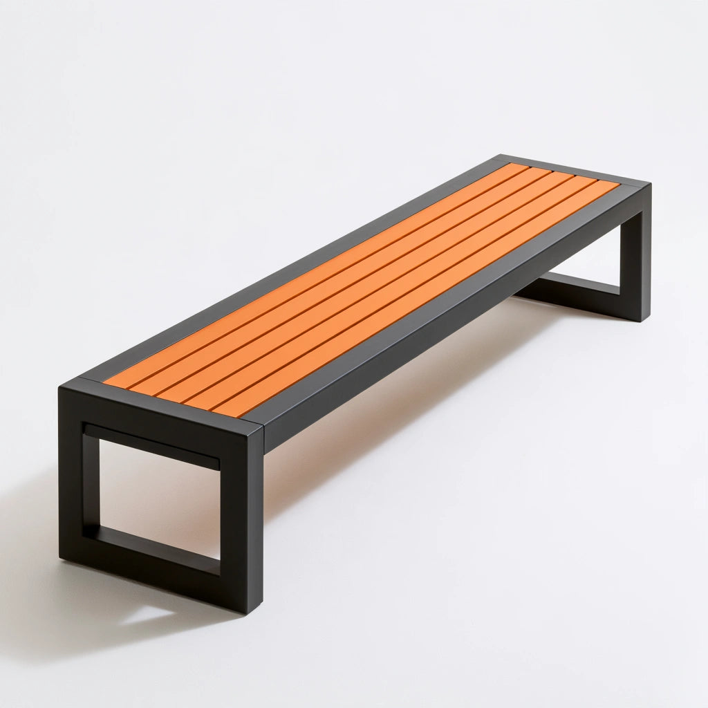 Panca decorativa dalle linee essenziali, colore grigio