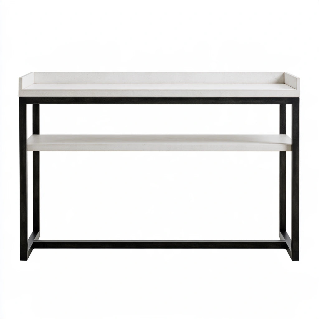 Consolle da ingresso dalle linee essenziali, colore grigio