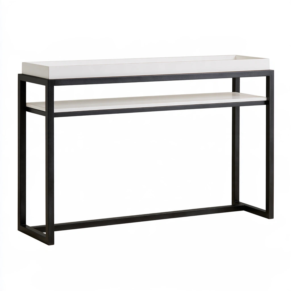 Consolle da ingresso dalle linee essenziali, colore grigio