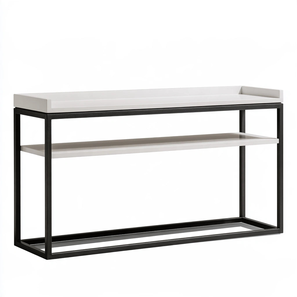 Consolle da ingresso dalle linee essenziali, colore grigio